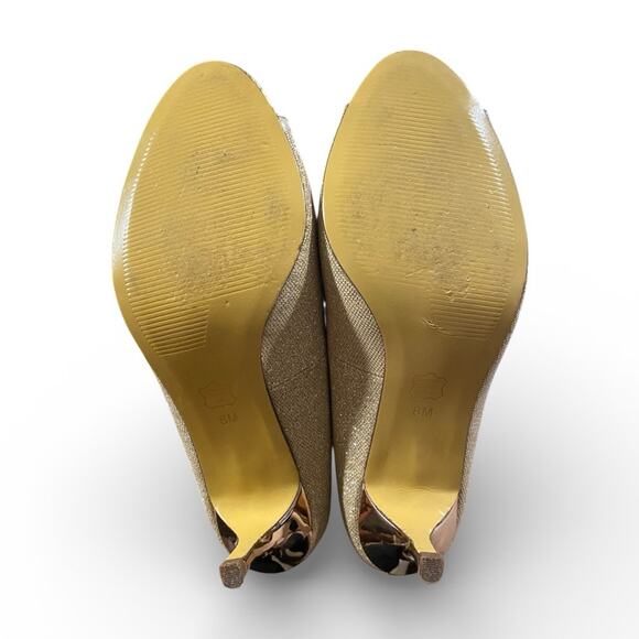 I. Miller Formal Dress Pumps Women's 8M Gold Trim Shimmer Wedding Prom Holiday - Picture 7 of 9